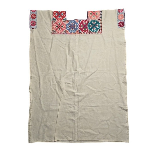 Dresses & Skirts - Jolum Mayaetik or Women Who Weave Embroidered & Woven Cotton Huipil Dress Boho